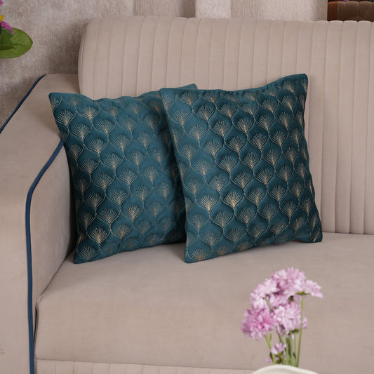 Luxury Quilted Scalloped  Cushion Cover- Set of 2