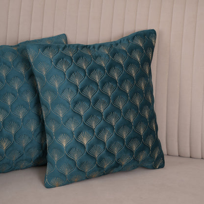 Luxury Quilted Scalloped  Cushion Cover- Set of 2