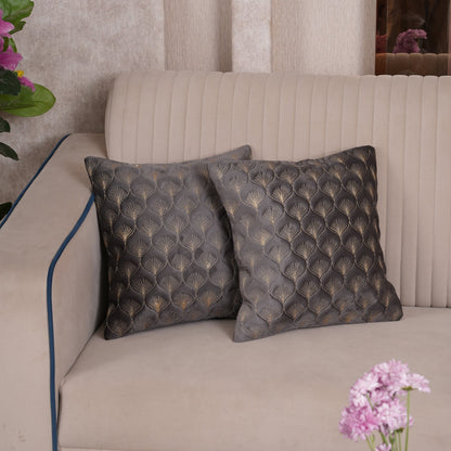 Luxury Quilted Scalloped  Cushion Cover- Set of 2