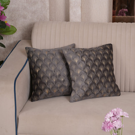 Luxury Quilted Scalloped  Cushion Cover- Set of 2