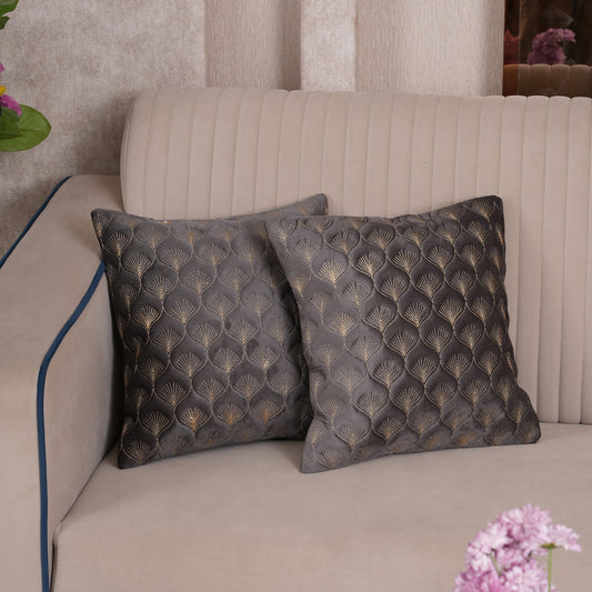 Luxury Quilted Scalloped  Cushion Cover- Set of 2