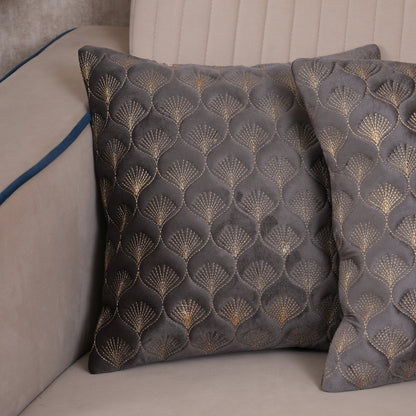 Luxury Quilted Scalloped  Cushion Cover- Set of 2