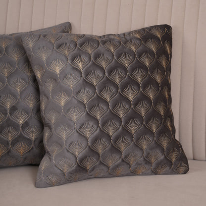 Luxury Quilted Scalloped  Cushion Cover- Set of 2