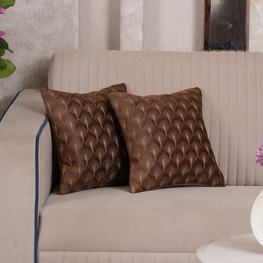 Luxury Quilted Scalloped  Cushion Cover- Set of 2