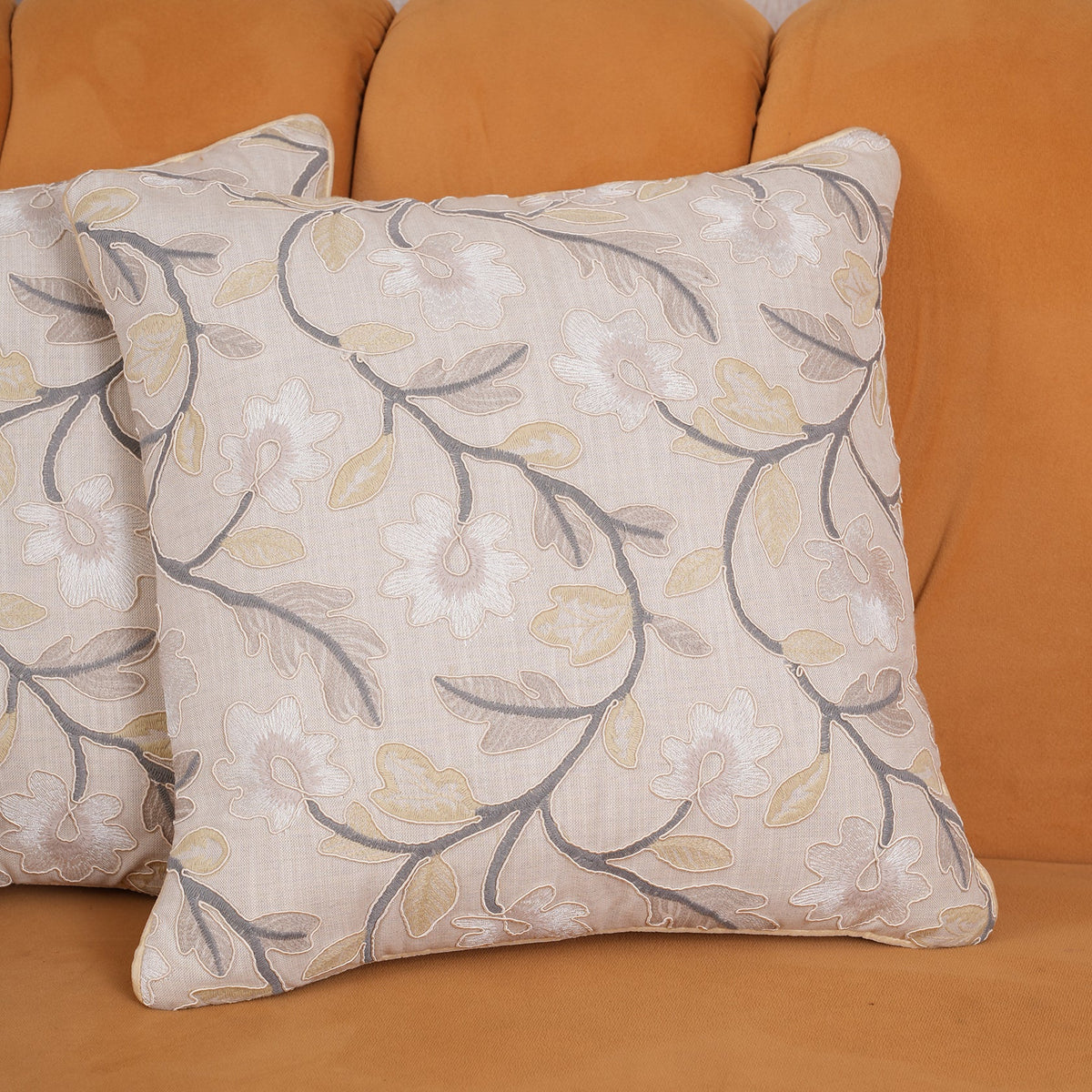 Embroidered Floral Cushion Cover - Single Unit