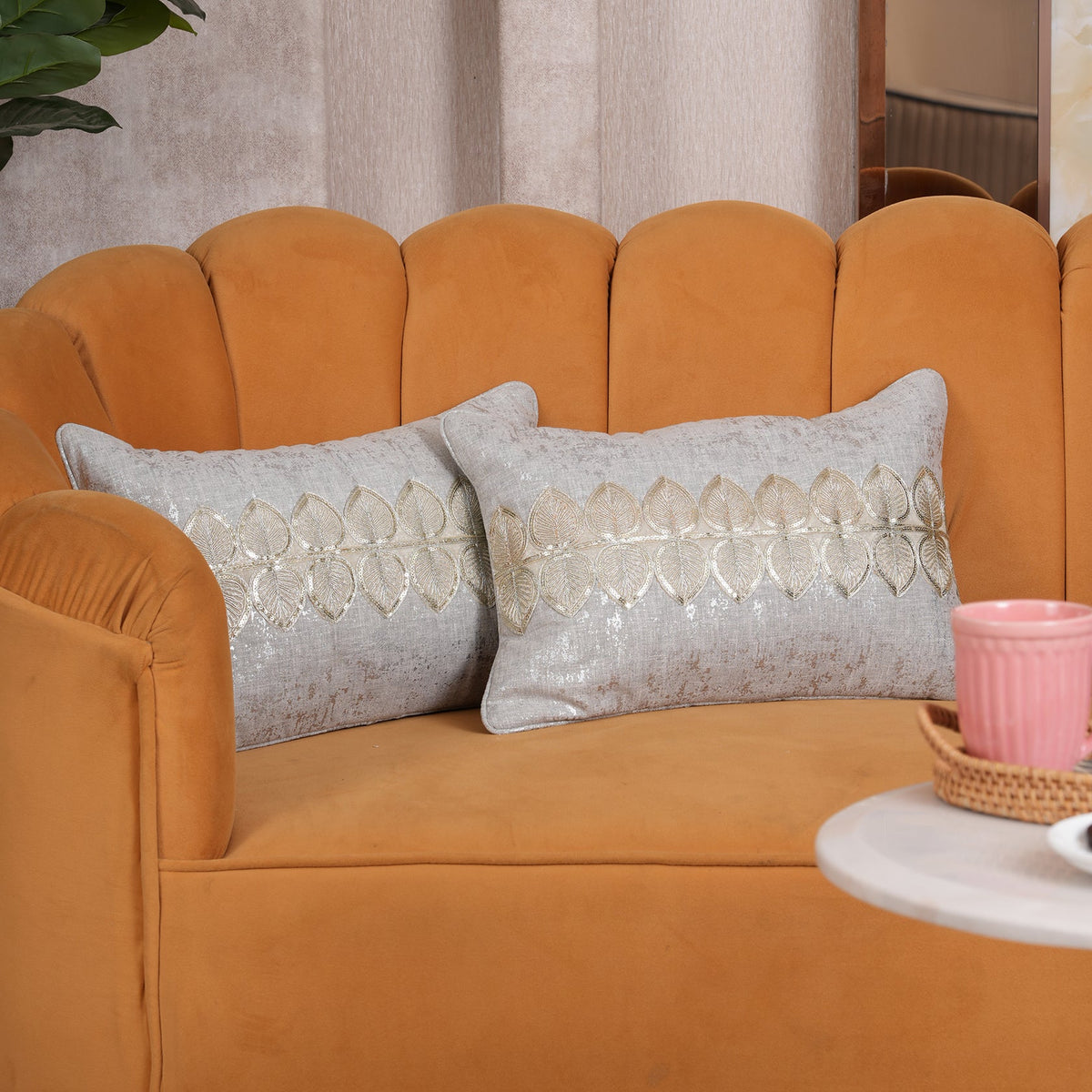 The Gilded Leaf Cushion Cover - Set of 2