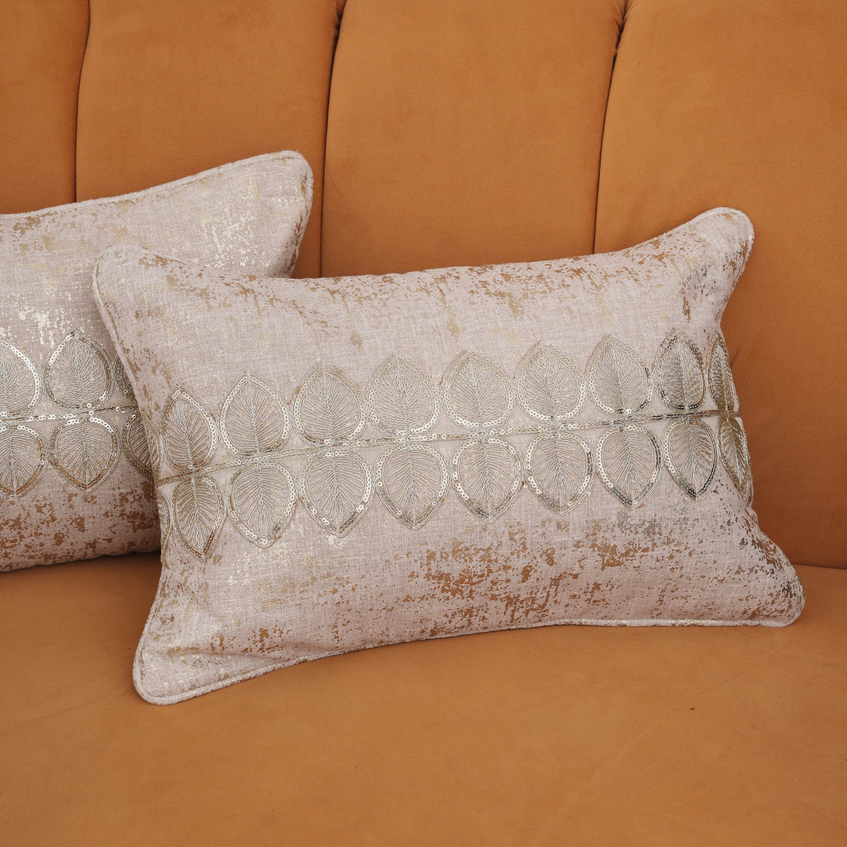 The Gilded Leaf Cushion Cover - Set of 2