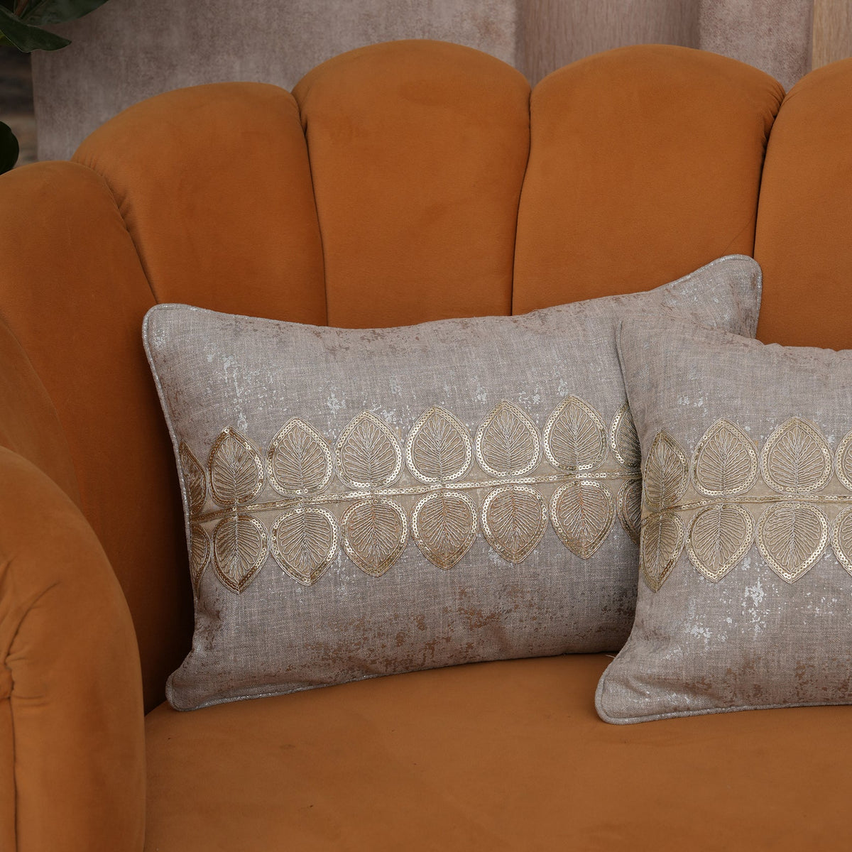 The Gilded Leaf Cushion Cover - Set of 2