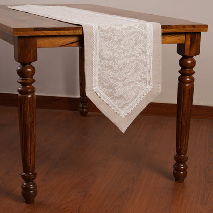 Floral Patterned Inlay Table Runner