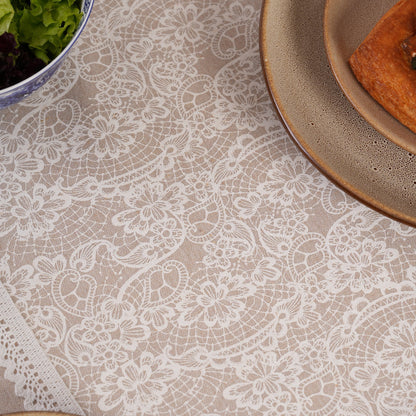 Floral Patterned Inlay Table Runner