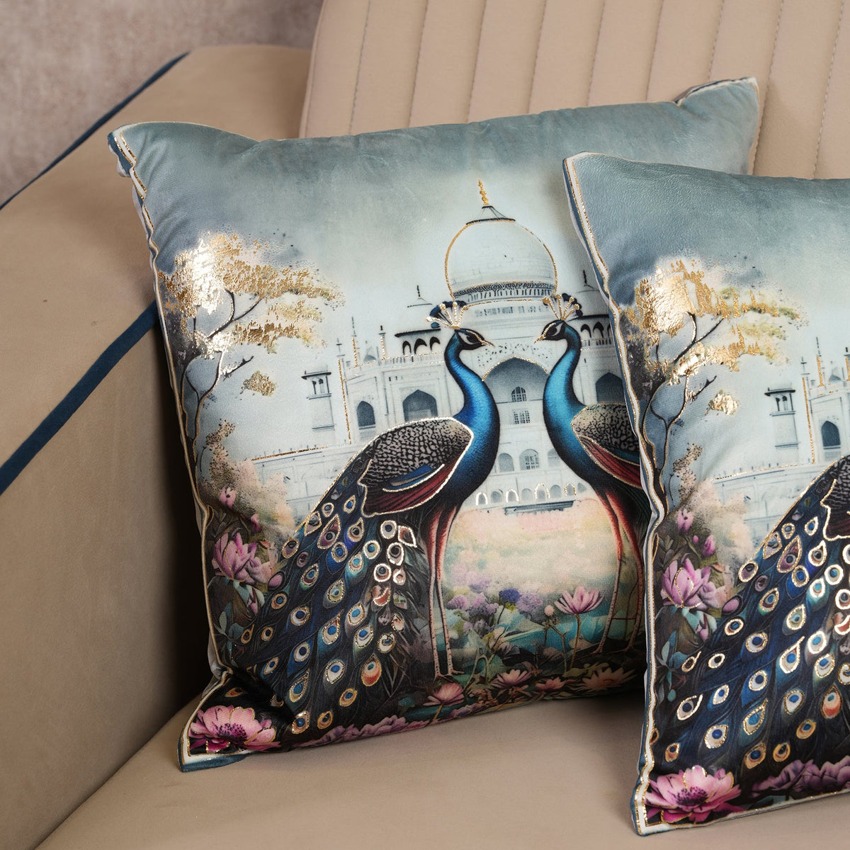 Regal Peacock Cushion Covers