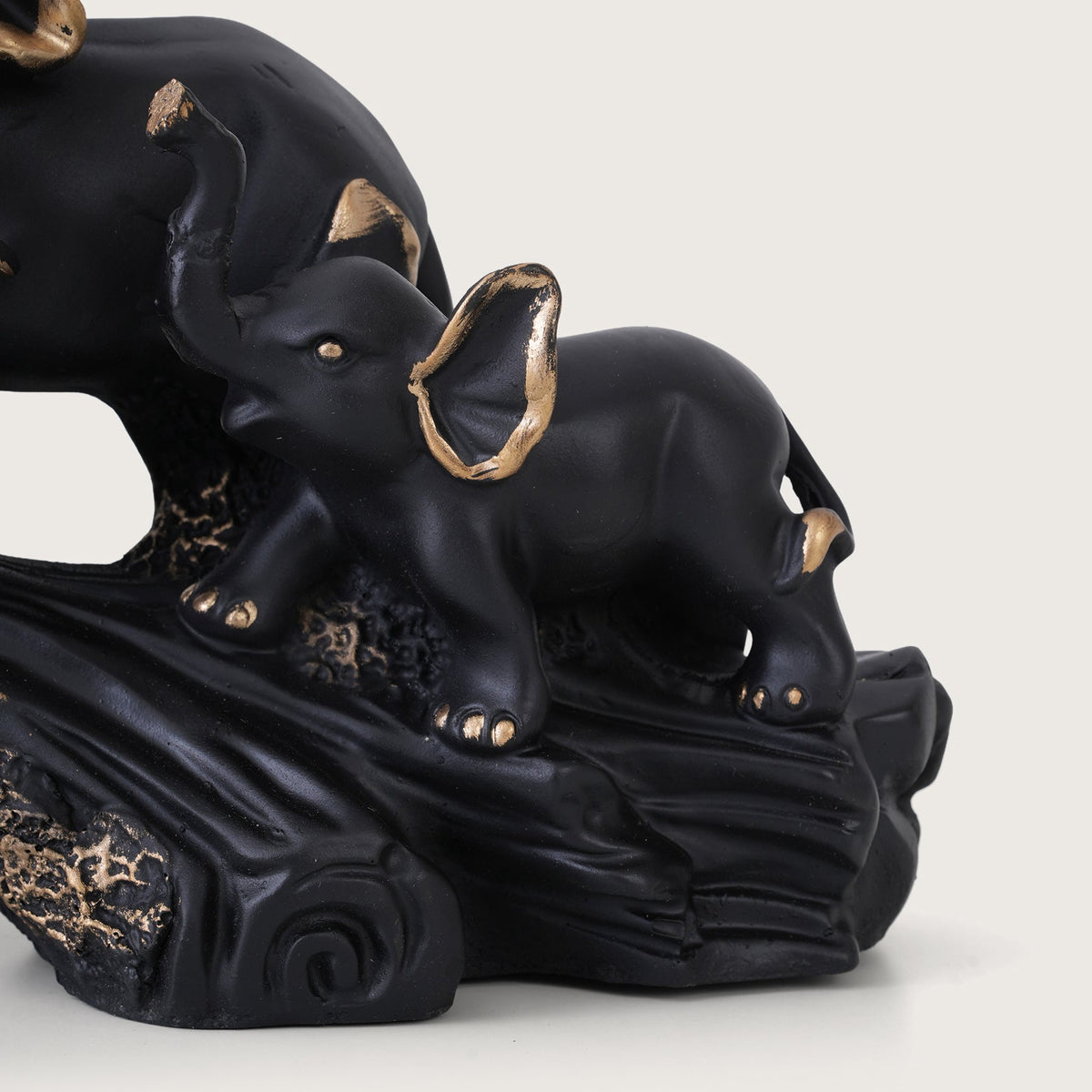 Heritage Trunk-Up Elephant Trio Sculpture
