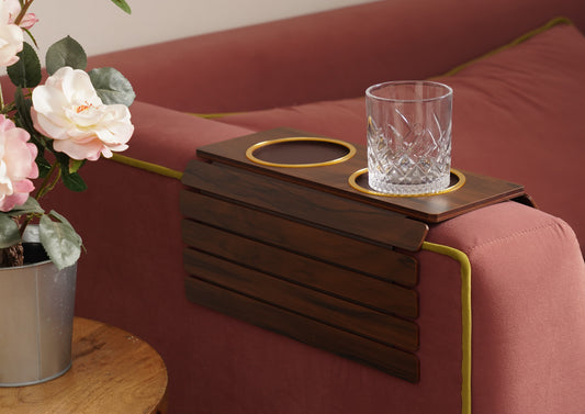 Sofa Armrest Tray with Anti-Slip Center