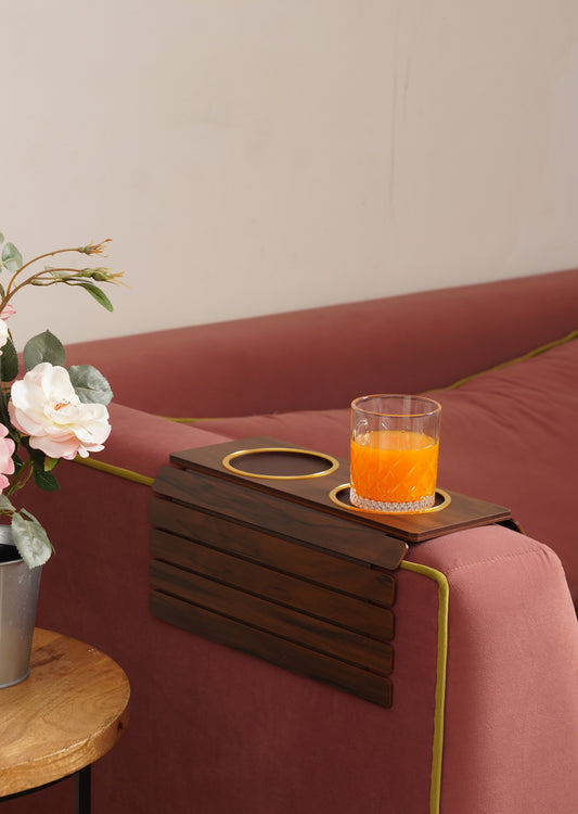 Sofa Armrest Tray with Anti-Slip Center