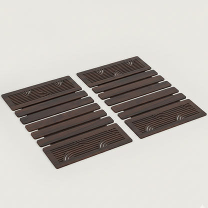 Wave-Accent Slatted Placemats