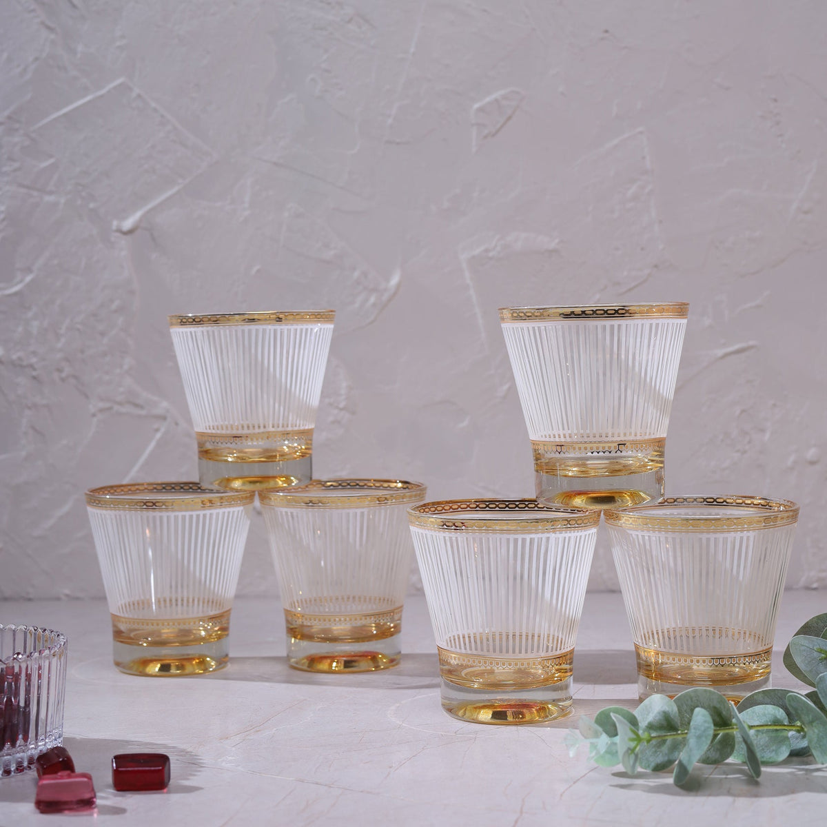 Lux Victoria Patterned Glasses Set of 6