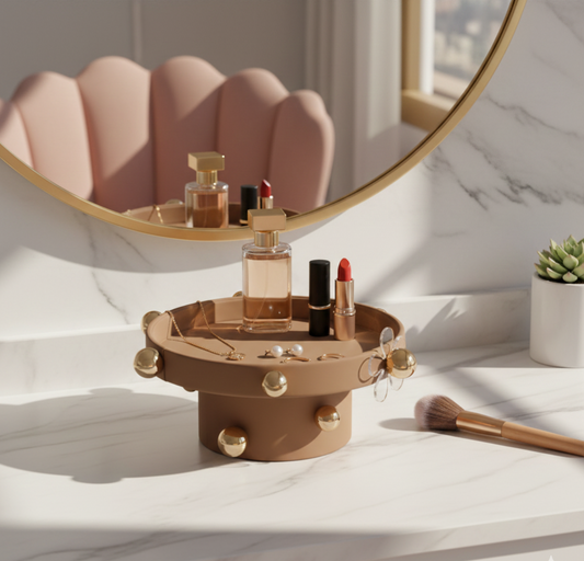 Sphere-Embellished Round Desk Organiser