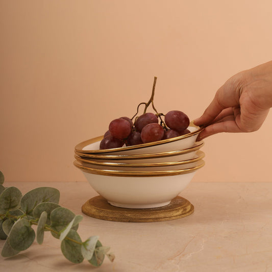 Curry Bowl Gold Rim Set of 4 - Large