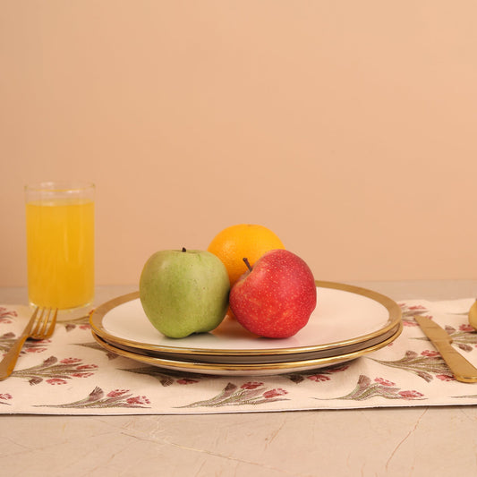 White Plate with Gold Rim Set of 2 - Small