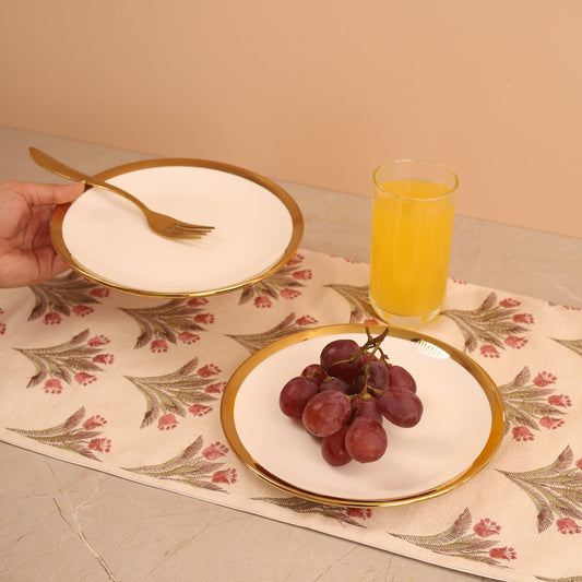 White Plate with Gold Rim Set of 2 - Small