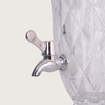 Glass Beverage Dispenser 2Litter With Glass Tumbler 340ML Set of 6