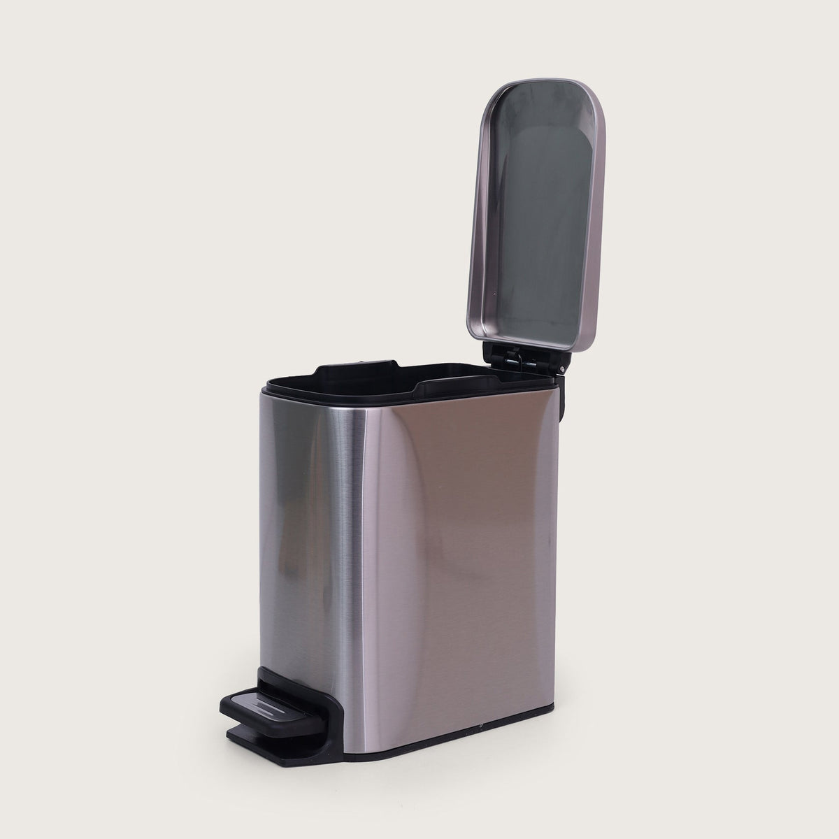 European Pedal SS Trash Can | Soft Close Dustbin | Silver