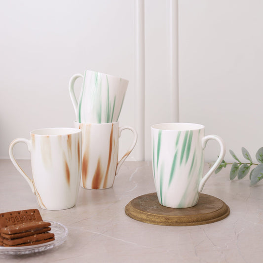 Premium Printed Ceramic Coffee Mugs Set of 4