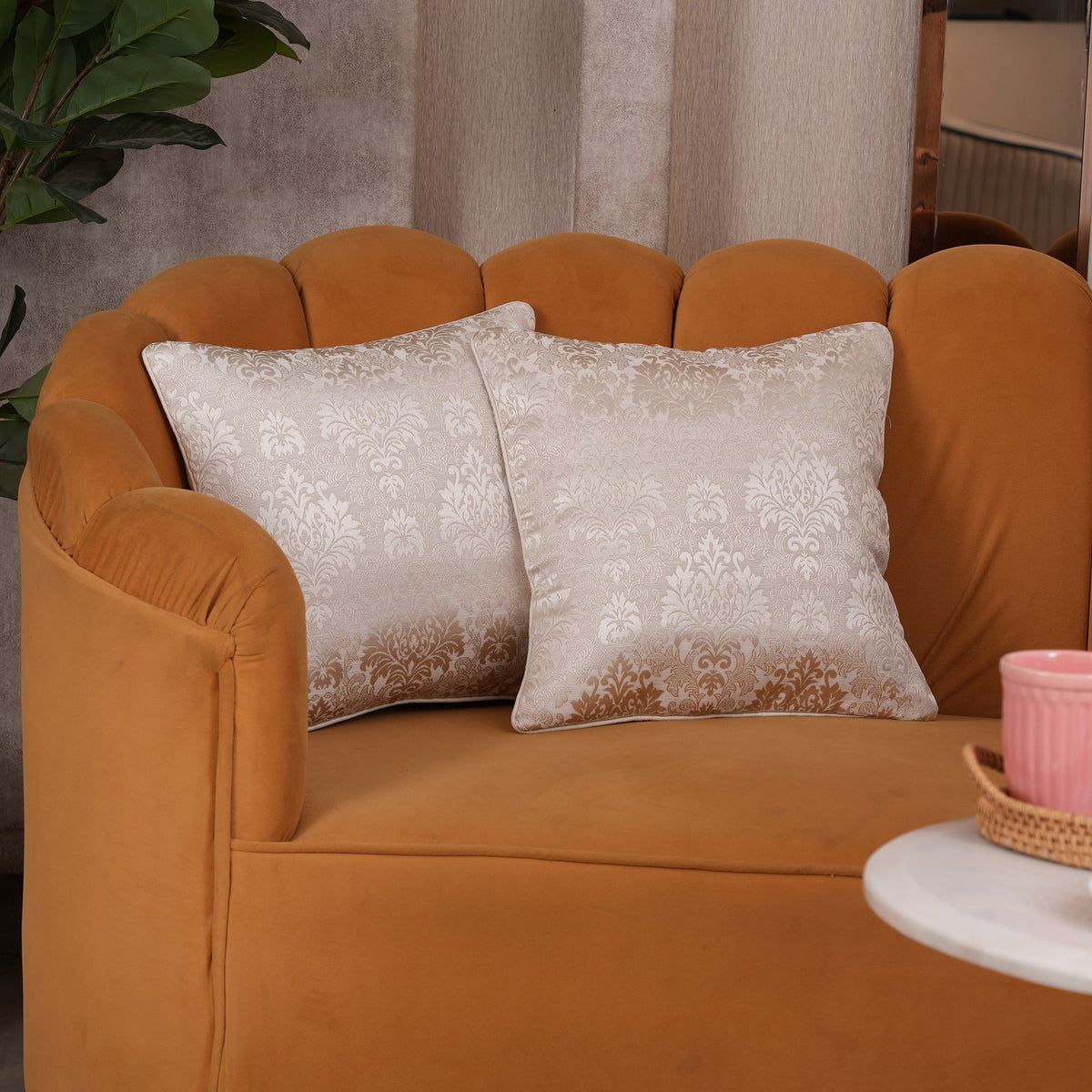 Damask Jacquard Cushion Cover 16 X 16 Inches