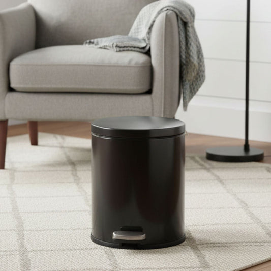 European Steel Pedal Dustbin - Black