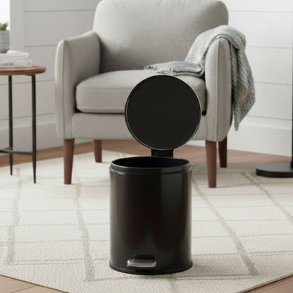 European Steel Pedal Dustbin - Black