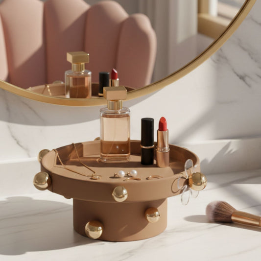 Sphere-Embellished Round Desk Organiser