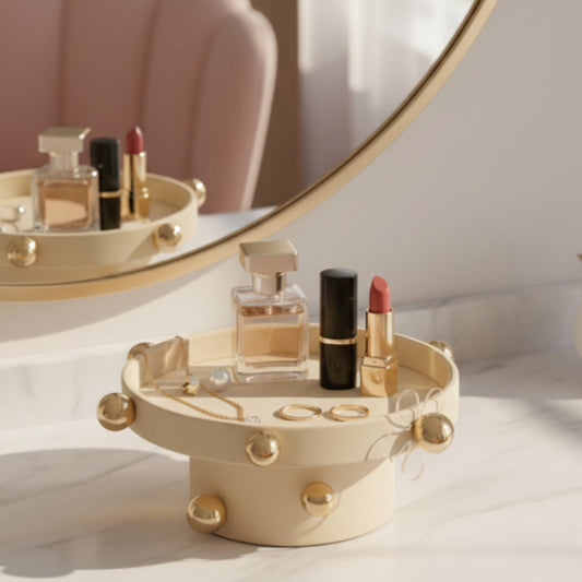Sphere-Embellished Round Desk Organiser