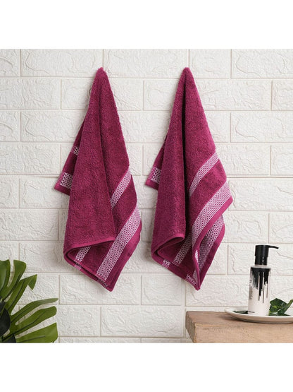 HOME 360 Blooms Softer 100% Cotton Hand Towels 40X60 CM | Set of 2 | Washed Ultra Absorbency | Dries Quicker | Perfect for everyday use