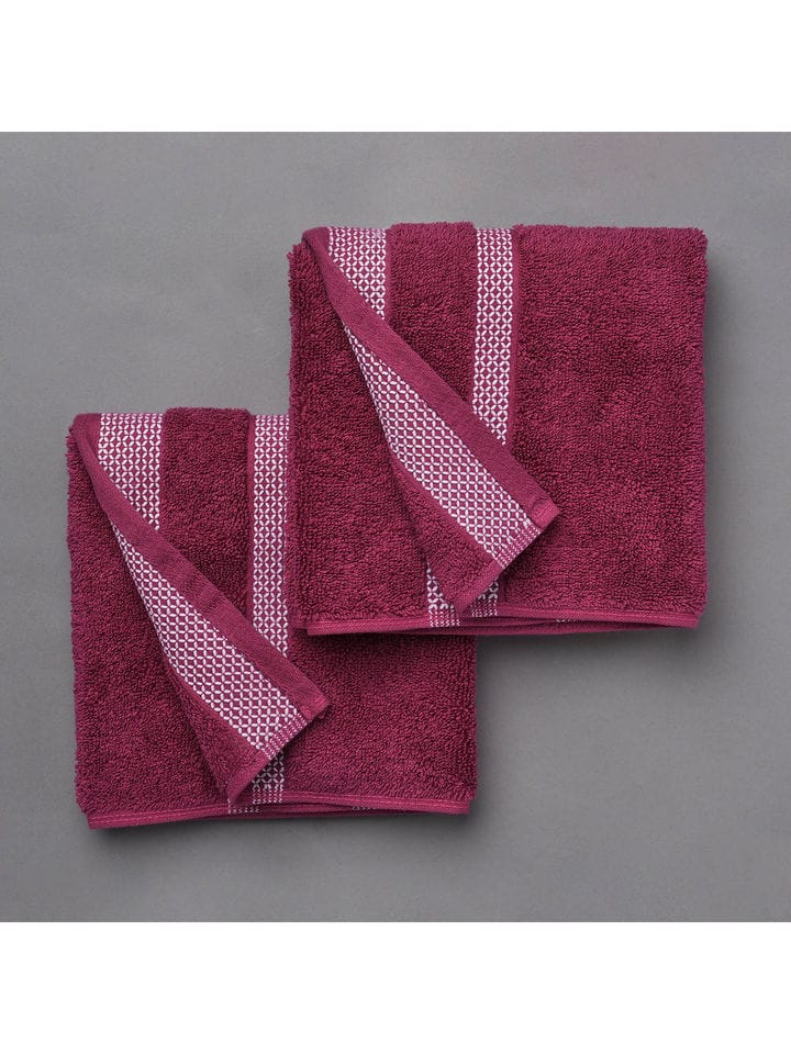 HOME 360 Blooms Softer 100% Cotton Hand Towels 40X60 CM | Set of 2 | Washed Ultra Absorbency | Dries Quicker | Perfect for everyday use