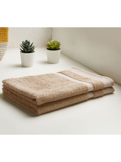 HOME 360 Blooms Softer 100% Cotton Hand Towels 40X60 CM | Set of 2 | Washed Ultra Absorbency | Dries Quicker | Perfect for everyday use