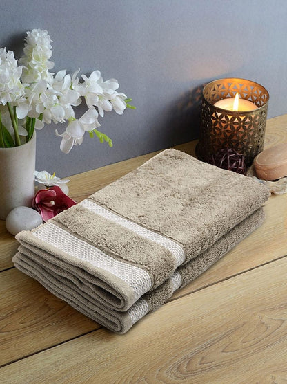 HOME 360 Blooms Softer 100% Cotton Hand Towels 40X60 CM | Set of 2 | Washed Ultra Absorbency | Dries Quicker | Perfect for everyday use