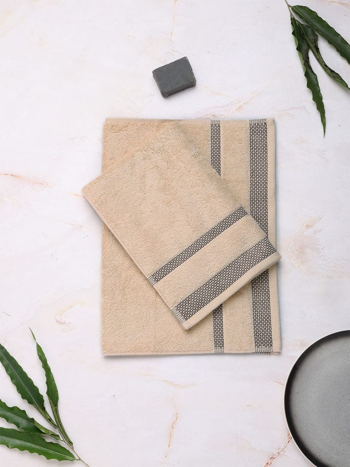 HOME 360 Blooms Softer 100% Cotton Hand Towels 40X60 CM | Set of 2 | Washed Ultra Absorbency | Dries Quicker | Perfect for everyday use