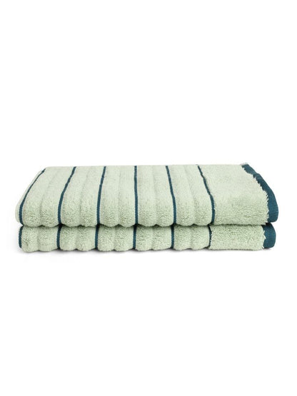 HOME 360 High Loft Ribbed 100% Cotton Hand Towels 40X60 CM | Set of 2 | Texture High Absorbency | Dries Quicker | Perfect for everyday use
