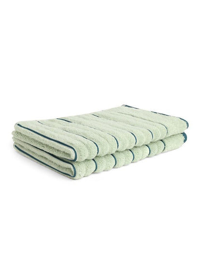 HOME 360 High Loft Ribbed 100% Cotton Hand Towels 40X60 CM | Set of 2 | Texture High Absorbency | Dries Quicker | Perfect for everyday use