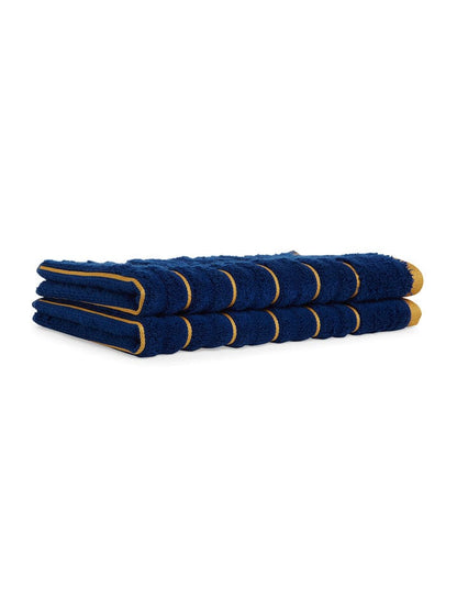 HOME 360 High Loft Ribbed 100% Cotton Hand Towels 40X60 CM | Set of 2 | Texture High Absorbency | Dries Quicker | Perfect for everyday use